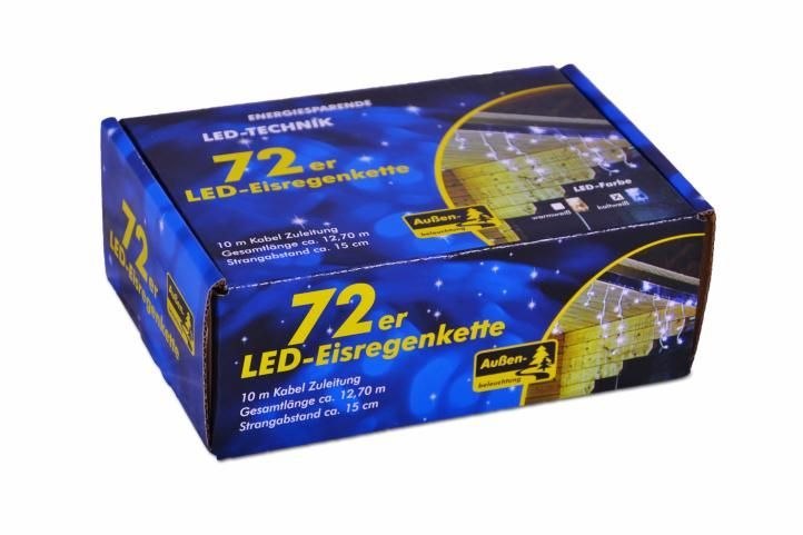 Świąteczny świetlny deszcz - 2,7 m, 72 LED, ciepła biel